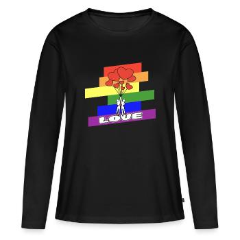 LGBT Gay Lesbienne Gay - T-shirt manches longues Premium bio Femme - noir - Devant - Julia (174cm)