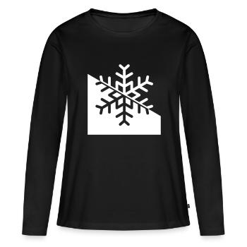 Flocon de neige - T-shirt manches longues Premium bio Femme - noir - Devant - Julia (174cm)