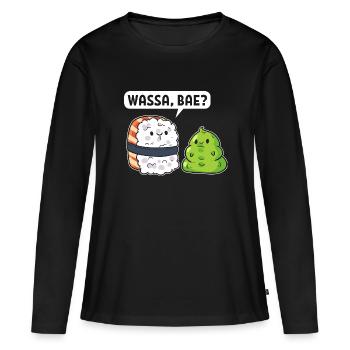 Wassa, Bae? Sushi Koch - Frauen Premium Bio Langarmshirt - Schwarz - Vorne - Julia (174cm)