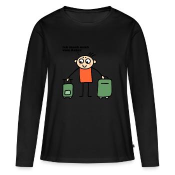 Mann mit Koffern - Mach mich vom Acker - Frauen Premium Bio Langarmshirt - Schwarz - Vorne - Julia (174cm)