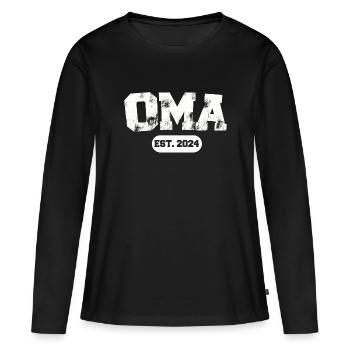 OMA 2024 Geschenk für Oma Enkel 2024 Oma werden - Frauen Premium Bio Langarmshirt - Schwarz - Vorne - Julia (174cm)