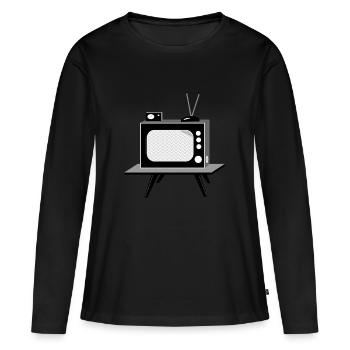 TV - T-shirt manches longues Premium bio Femme - noir - Devant - Julia (174cm)