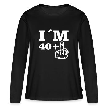 Geschenk Geburtstag Im 40 plus 1 - Frauen Premium Bio Langarmshirt - Schwarz - Vorne - Julia (174cm)
