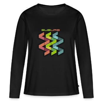 SUBURB VERTICAL - T-shirt manches longues Premium bio Femme - noir - Devant - Julia (174cm)
