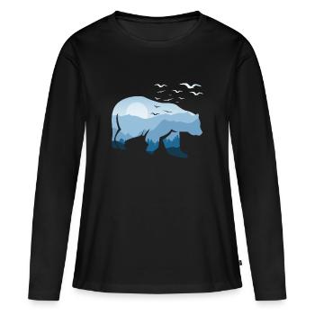 Ours Nature Nature - T-shirt manches longues Premium bio Femme - noir - Devant - Julia (174cm)