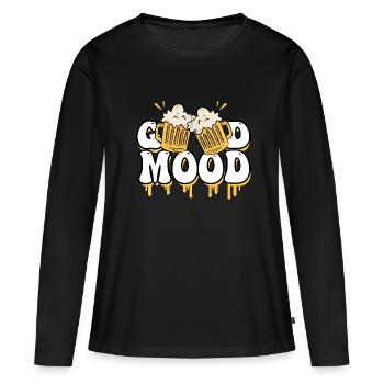 Bière good mood bière brasseur - T-shirt manches longues Premium bio Femme - noir - Devant - Julia (174cm)