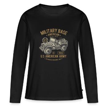 US Army - Women's Premium Organic Long Sleeve Shirt - black - Front - Julia (174cm)