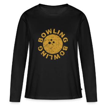 bowling bowling boule de bowling - Vintage - T-shirt manches longues Premium bio Femme - noir - Devant - Julia (174cm)