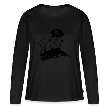 la police policier majeur Comic - T-shirt manches longues Premium bio Femme - noir - Devant - Julia (174cm)