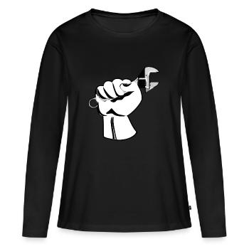 Artisan cadeau clé outil - T-shirt manches longues Premium bio Femme - noir - Devant - Julia (174cm)