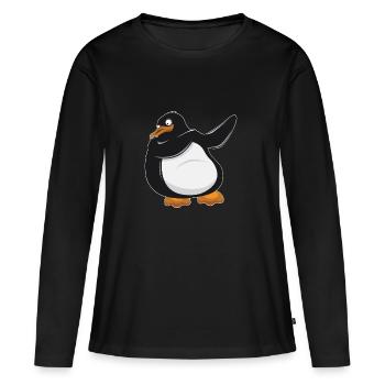 Dabbing Pinguin - penguin - Frauen Premium Bio Langarmshirt - Schwarz - Vorne - Julia (174cm)