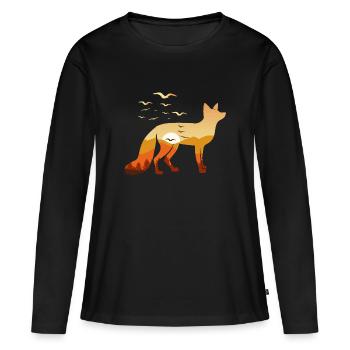 Renard nature nature nature - T-shirt manches longues Premium bio Femme - noir - Devant - Julia (174cm)