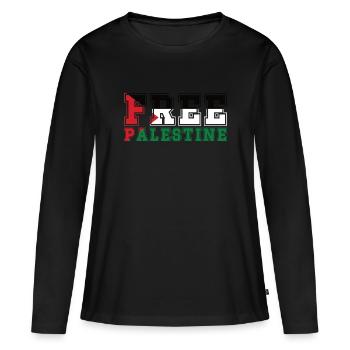 Free Palestine Gaza & Cisjordanie - T-shirt manches longues Premium bio Femme - noir - Devant - Julia (174cm)