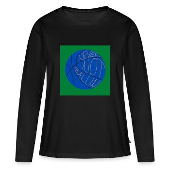 Ne jouez jamais au basketball (vert, bleu) - T-shirt manches longues Premium bio Femme - noir - Devant - Julia (174cm)