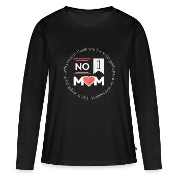 Number 1 MOM - Women's Premium Organic Long Sleeve Shirt - black - Front - Julia (174cm)