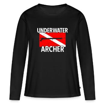 Spearfishing Spearfisher Spear Fisher - Women's Premium Organic Long Sleeve Shirt - black - Front - Julia (174cm)