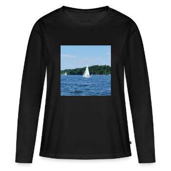 Boot - Frauen Premium Bio Langarmshirt - Schwarz - Vorne - Julia (174cm)