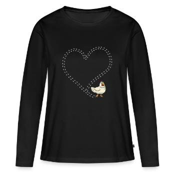 poulet de poulet - T-shirt manches longues Premium bio Femme - noir - Devant - Julia (174cm)