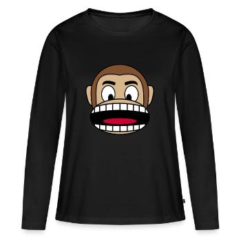 Affengesicht Geschenk - Frauen Premium Bio Langarmshirt - Schwarz - Vorne - Julia (174cm)