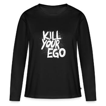 Tuez votre ego - T-shirt manches longues Premium bio Femme - noir - Devant - Julia (174cm)