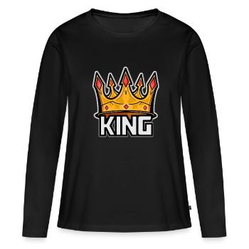 roi - T-shirt manches longues Premium bio Femme - noir - Devant - Julia (174cm)