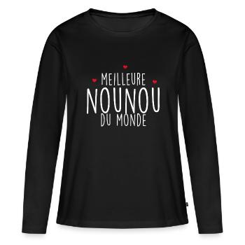 La Meilleure Nounou C'est La Mienne - T-shirt manches longues Premium bio Femme - noir - Devant - Julia (174cm)