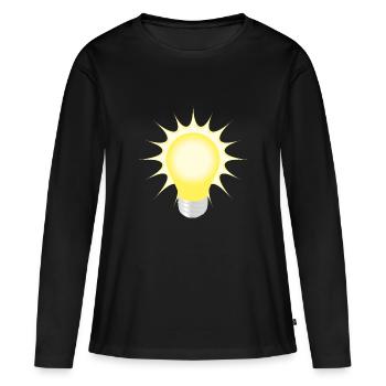 ampoule - T-shirt manches longues Premium bio Femme - noir - Devant - Julia (174cm)