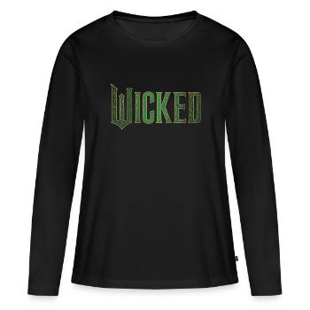 Wicked Design Logo - T-shirt manches longues Premium bio Femme - noir - Devant - Julia (174cm)