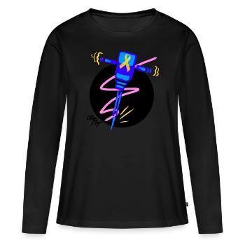 Non je ne suis pas folle c'est mon endométriose - T-shirt manches longues Premium bio Femme - noir - Devant - Julia (174cm)