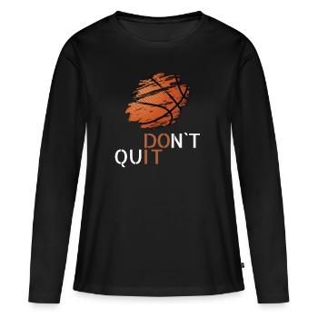Le basketball n’abandonne pas - T-shirt manches longues Premium bio Femme - noir - Devant - Julia (174cm)