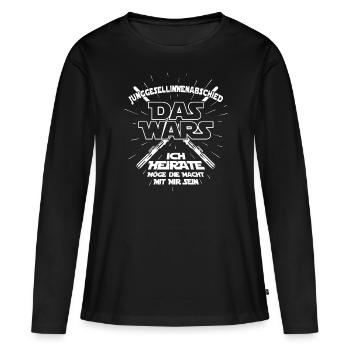 DAS WARS Braut Spruch JGA Junggesellinnenabschied - Frauen Premium Bio Langarmshirt - Schwarz - Vorne - Julia (174cm)