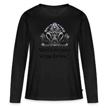 GRIEF QUEEN ELIZABETH - T-shirt manches longues Premium bio Femme - noir - Devant - Julia (174cm)