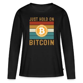 Il suffit de tenir sur Bitcoin - T-shirt manches longues Premium bio Femme - noir - Devant - Julia (174cm)