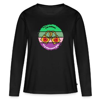 Je suis pris essayer le prochain gars - T-shirt manches longues Premium bio Femme - noir - Devant - Julia (174cm)