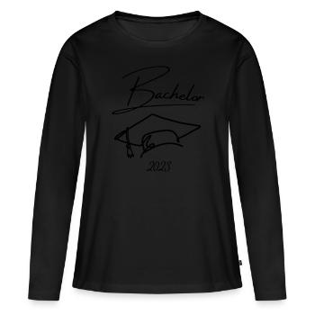 Bachelor 2023 - T-shirt manches longues Premium bio Femme - noir - Devant - Julia (174cm)