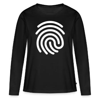 Finger ID - Frauen Premium Bio Langarmshirt - Schwarz - Vorne - Julia (174cm)