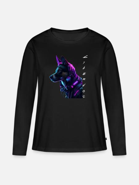 Cyberdog - Frauen Premium Bio Langarmshirt - Schwarz