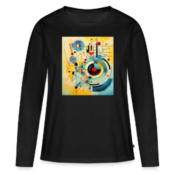 STREET ART ABSTRACTION - T-shirt manches longues Premium bio Femme - noir - Devant - Julia (174cm)