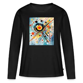 STREET ART ABSTRACTION - T-shirt manches longues Premium bio Femme - noir - Devant - Julia (174cm)