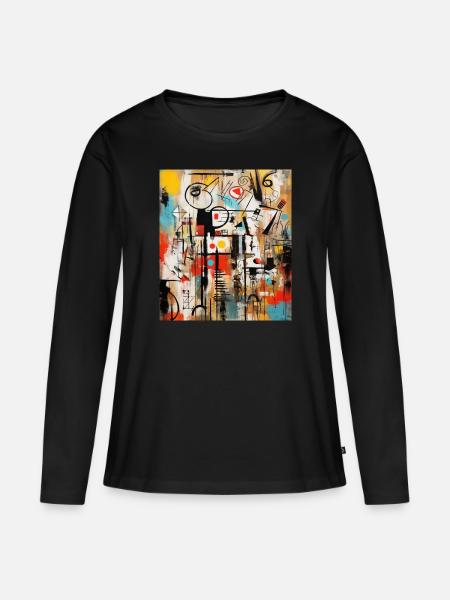 STREET ART FANTASIE - Frauen Premium Bio Langarmshirt - Schwarz