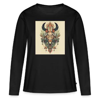LE BUFFLE - T-shirt manches longues Premium bio Femme - noir - Devant - Julia (174cm)
