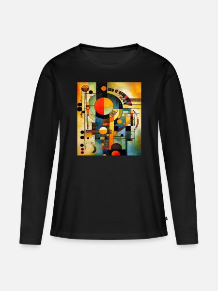 ABSTRAKTION VIBRATION - Frauen Premium Bio Langarmshirt - Schwarz