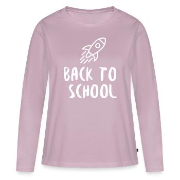 Space School Shirt, Back To School Gifts - Women's Premium Organic Long Sleeve Shirt - dusky pink - Front - Julia (174cm)