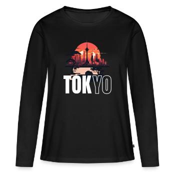 Kanji-Chic - Frauen Premium Bio Langarmshirt - Schwarz - Vorne - Julia (174cm)