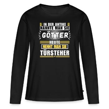 Les dieux dans l’Antiquité. Aujourd’hui videur - T-shirt manches longues Premium bio Femme - noir - Devant - Julia (174cm)