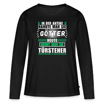 Les dieux dans l’Antiquité. Aujourd’hui videur - T-shirt manches longues Premium bio Femme - noir - Devant - Julia (174cm)