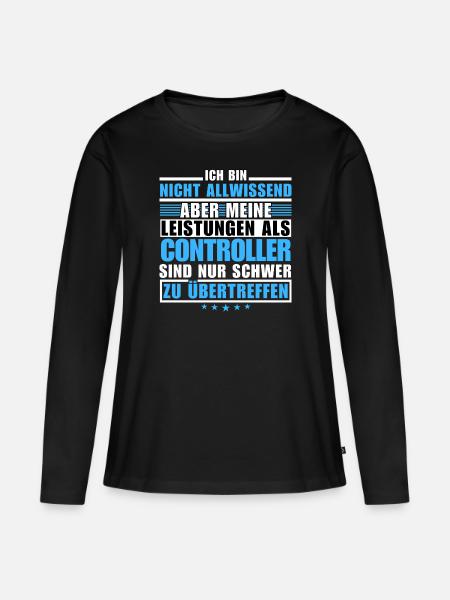 Unübertroffene Leistung als Controller - Frauen Premium Bio Langarmshirt - Schwarz