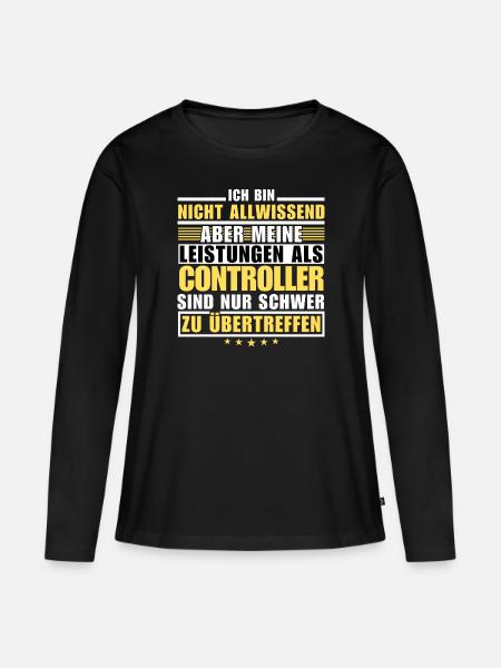 Unübertroffene Leistung als Controller - Frauen Premium Bio Langarmshirt - Schwarz