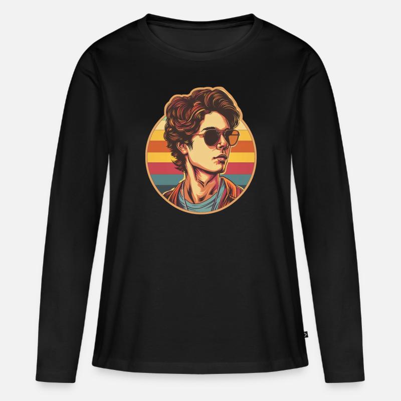 Schwuler Junge - Frauen Premium Bio Langarmshirt - Schwarz