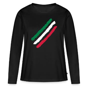 Couleurs Stripe Design / Drapeau vectoriel - T-shirt manches longues Premium bio Femme - noir - Devant - Julia (174cm)